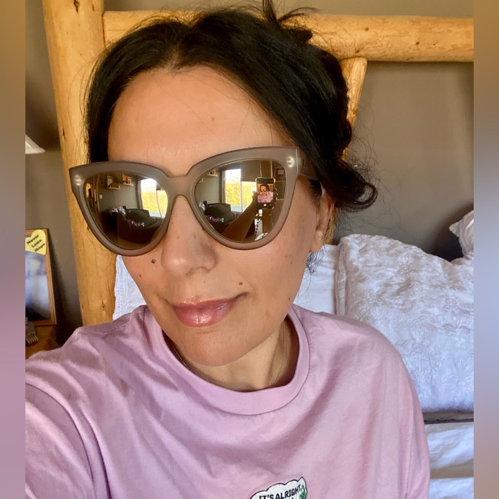 Le Specs oversized tinted sunglasses, 15 cm width from widest to widest